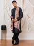 Men's Black Silk Blend Sherwani, Kurta And Patiala Set